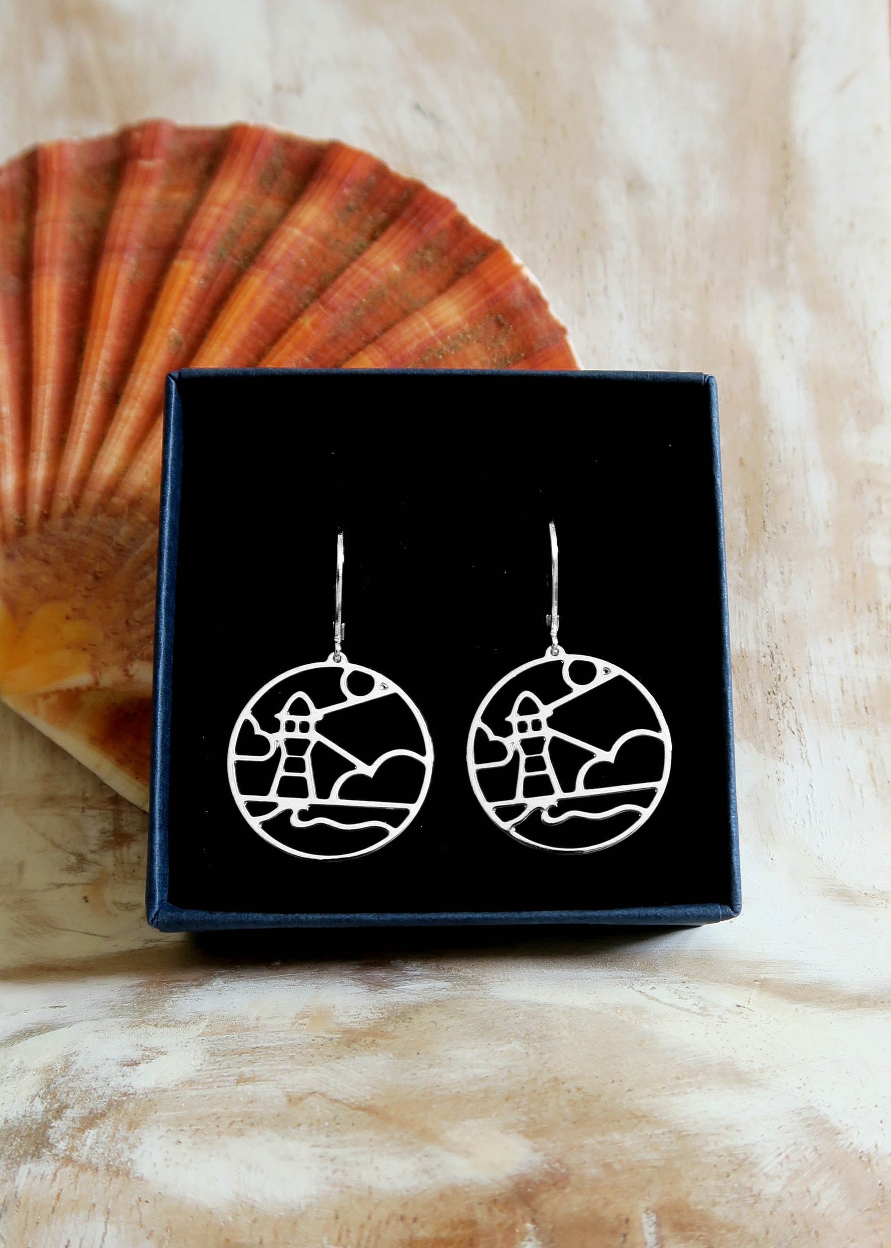 Boucles d'oreilles phare bord de mer - Hirondelle Bijoux