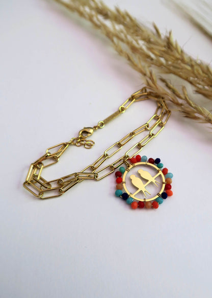 Bracelet duo d'hirondelles coloré - Hirondelle Bijoux