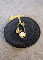 Collier papillons quartz rose - Hirondelle Bijoux