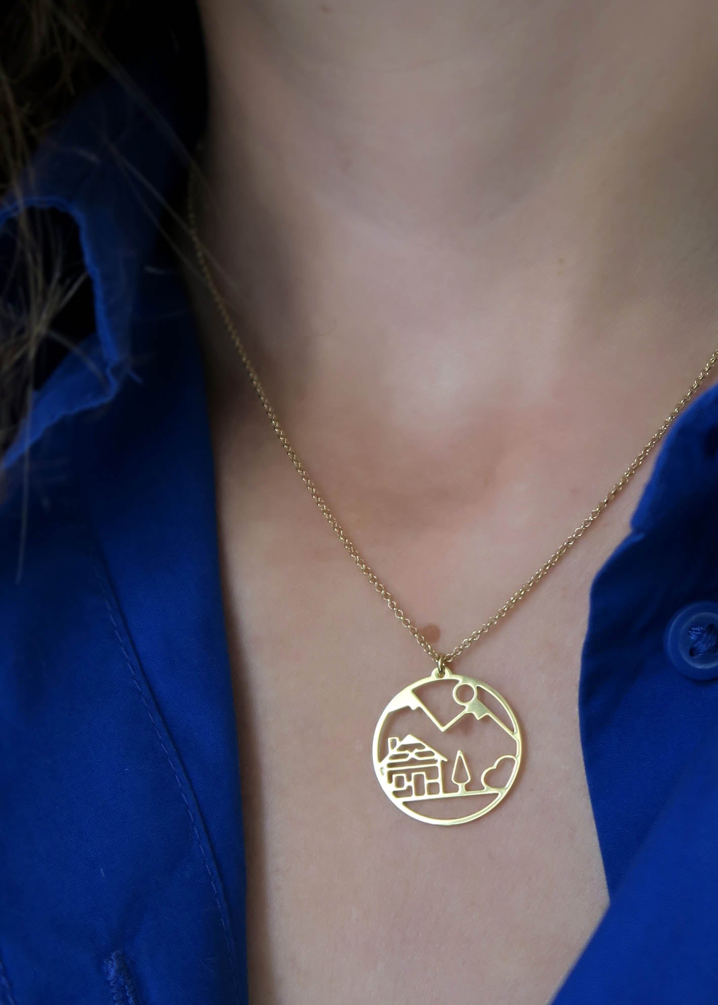 Collier chalet de montagne - Hirondelle Bijoux