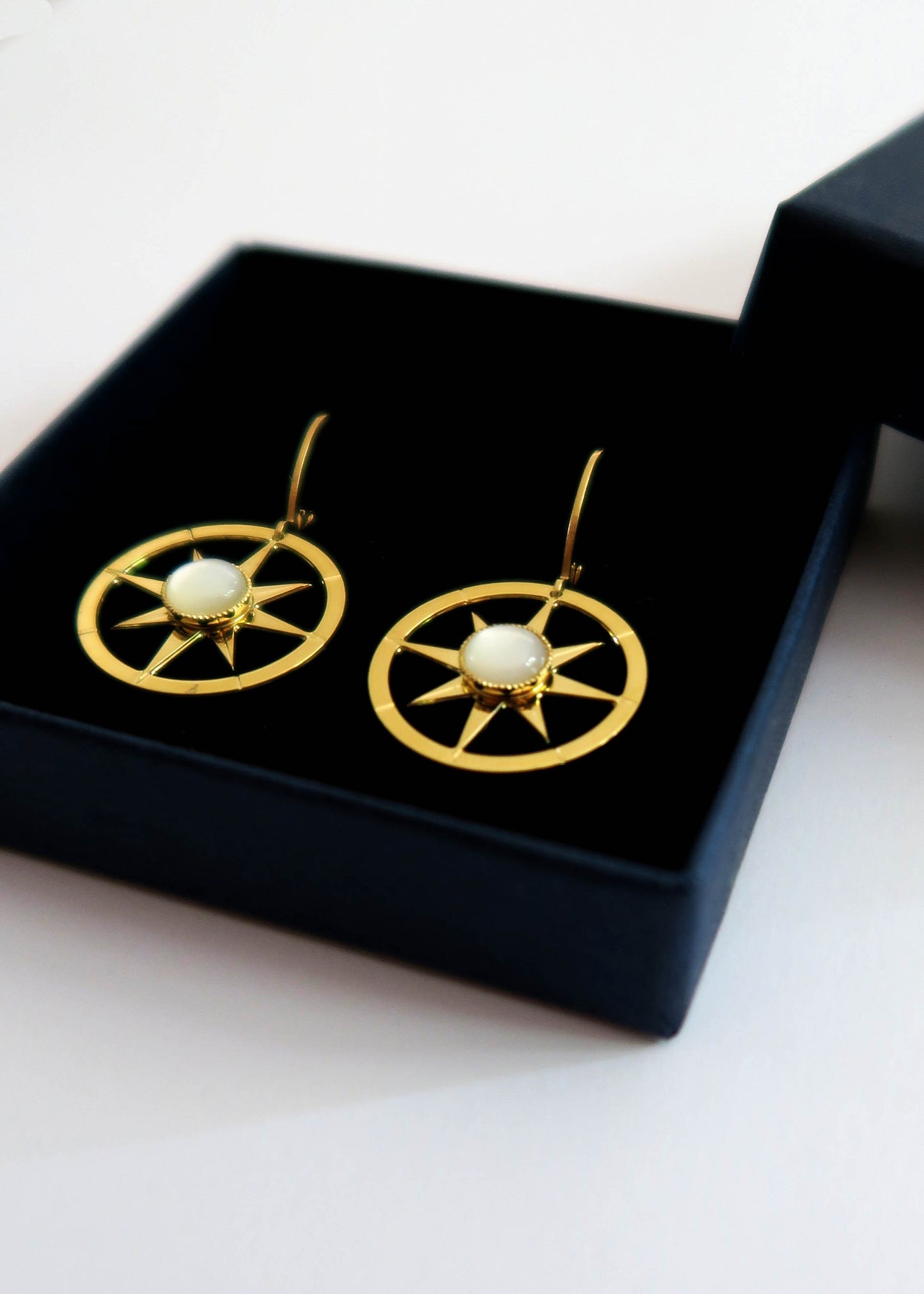 Boucles d'oreilles boussole - Hirondelle Bijoux