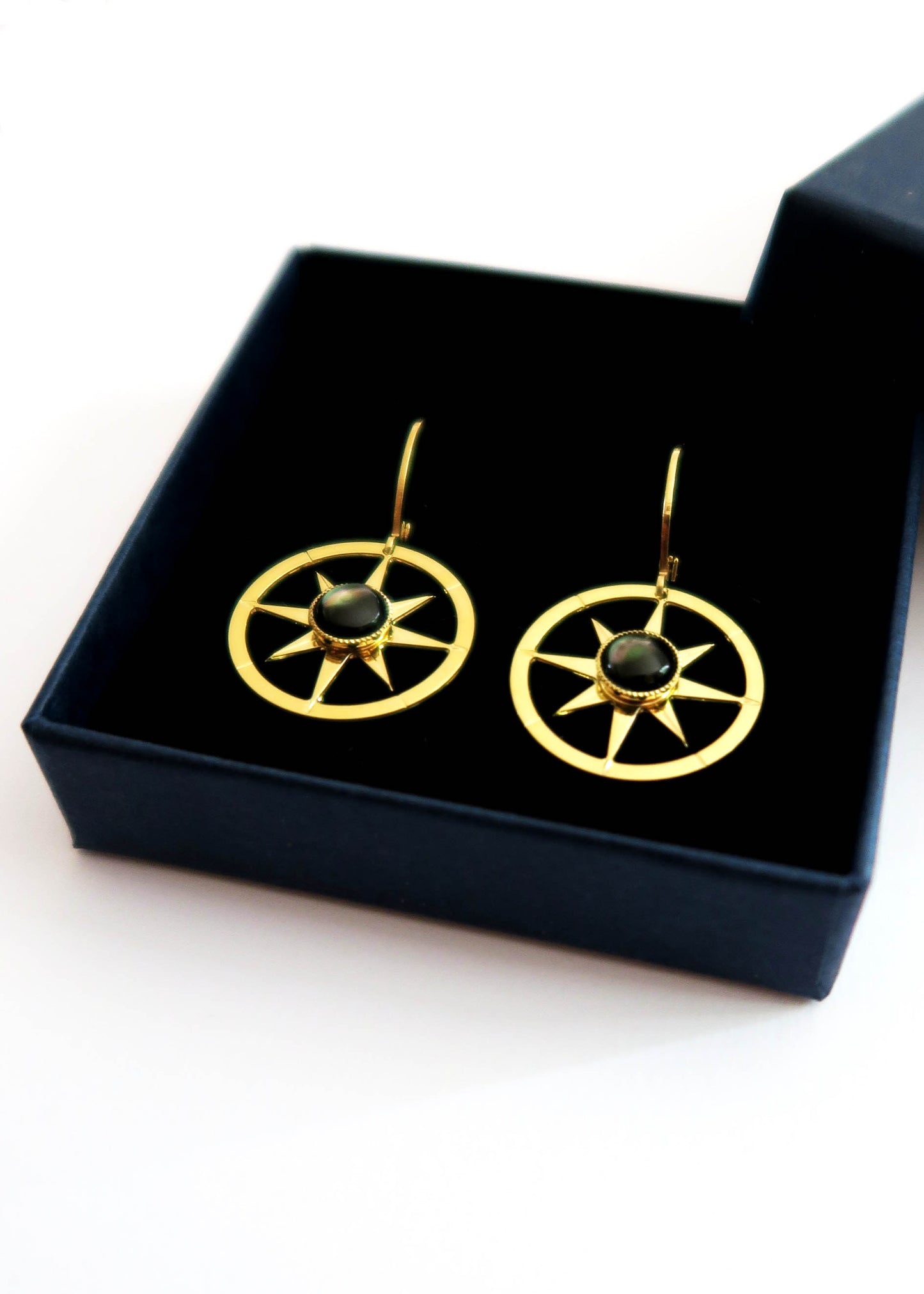 Boucles d'oreilles boussole - Hirondelle Bijoux