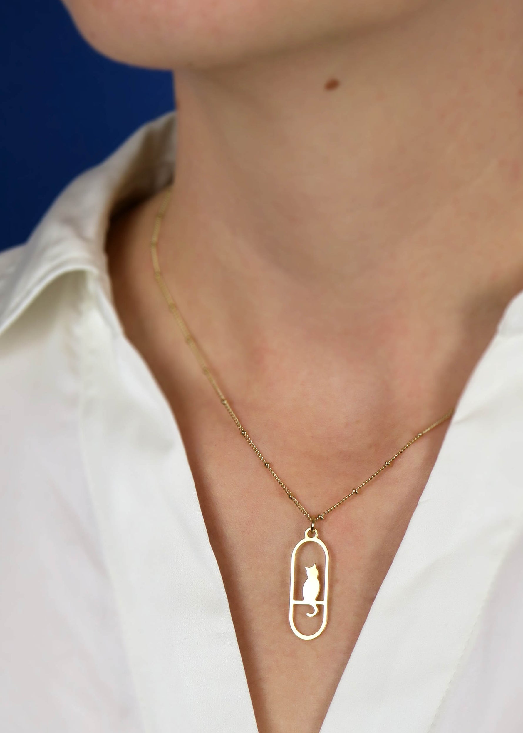 Collier Un Chat curieux - Hirondelle Bijoux