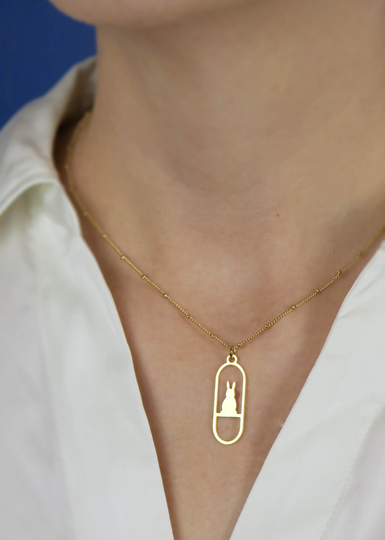 Collier un lapin - Hirondelle Bijoux