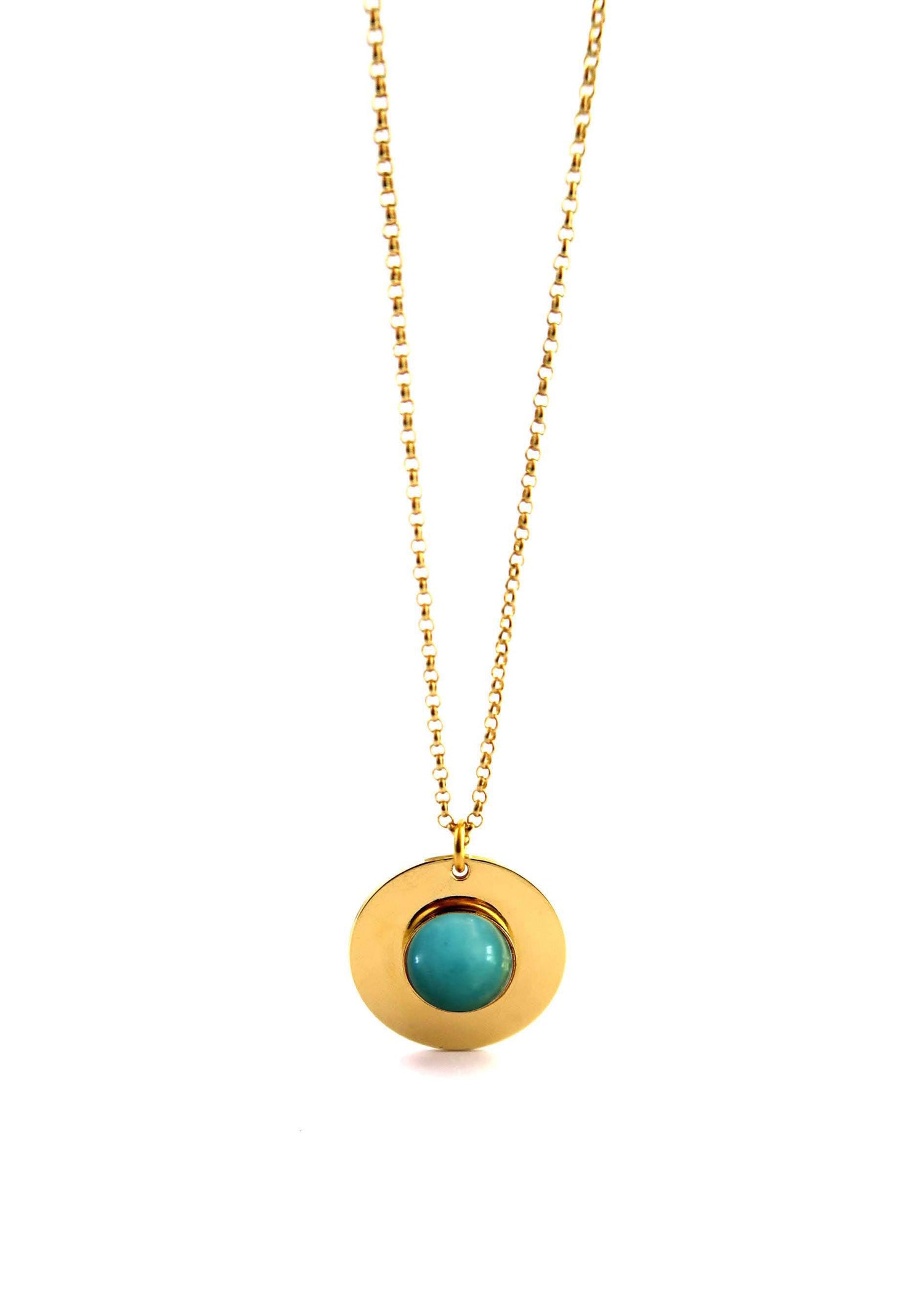 Collier Amulette Amazonite - Hirondelle Bijoux