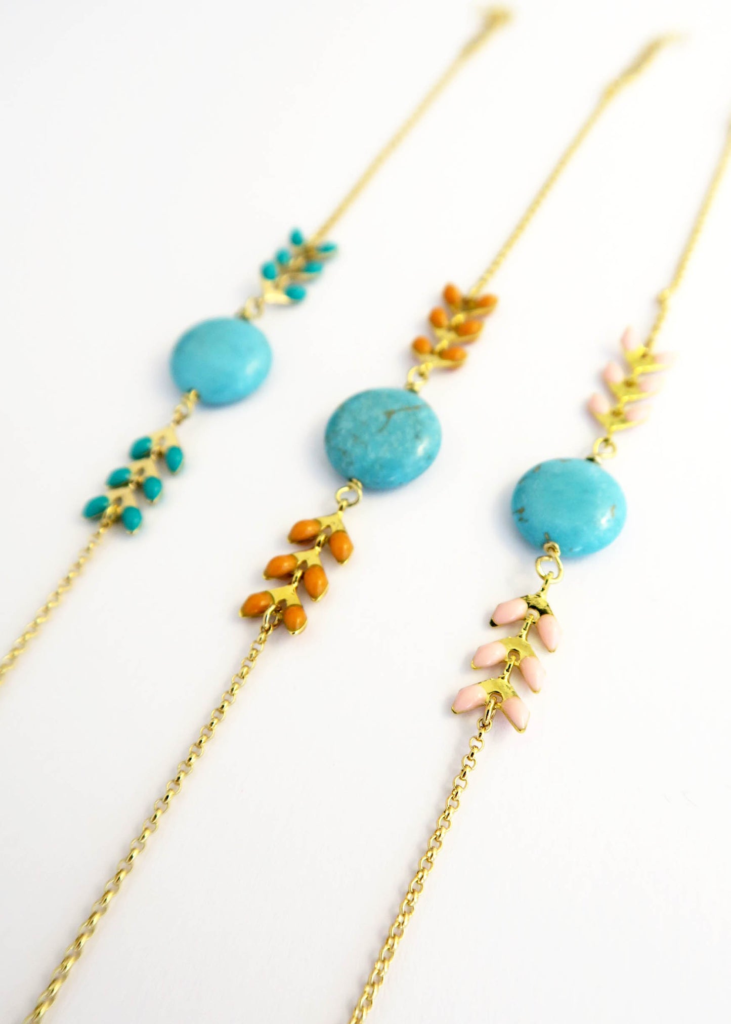 Bracelet Gaya Magnésite turquoise - Hirondelle Bijoux