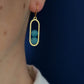Boucles d'oreilles dorées amazonites Isis - Hirondelle Bijoux