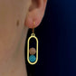 Boucles d'oreilles dorées amazonite et pierre de lune Isis - Hirondelle Bijoux