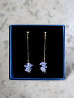 Boucles d'oreilles légères féminines cristaux d'amétrine