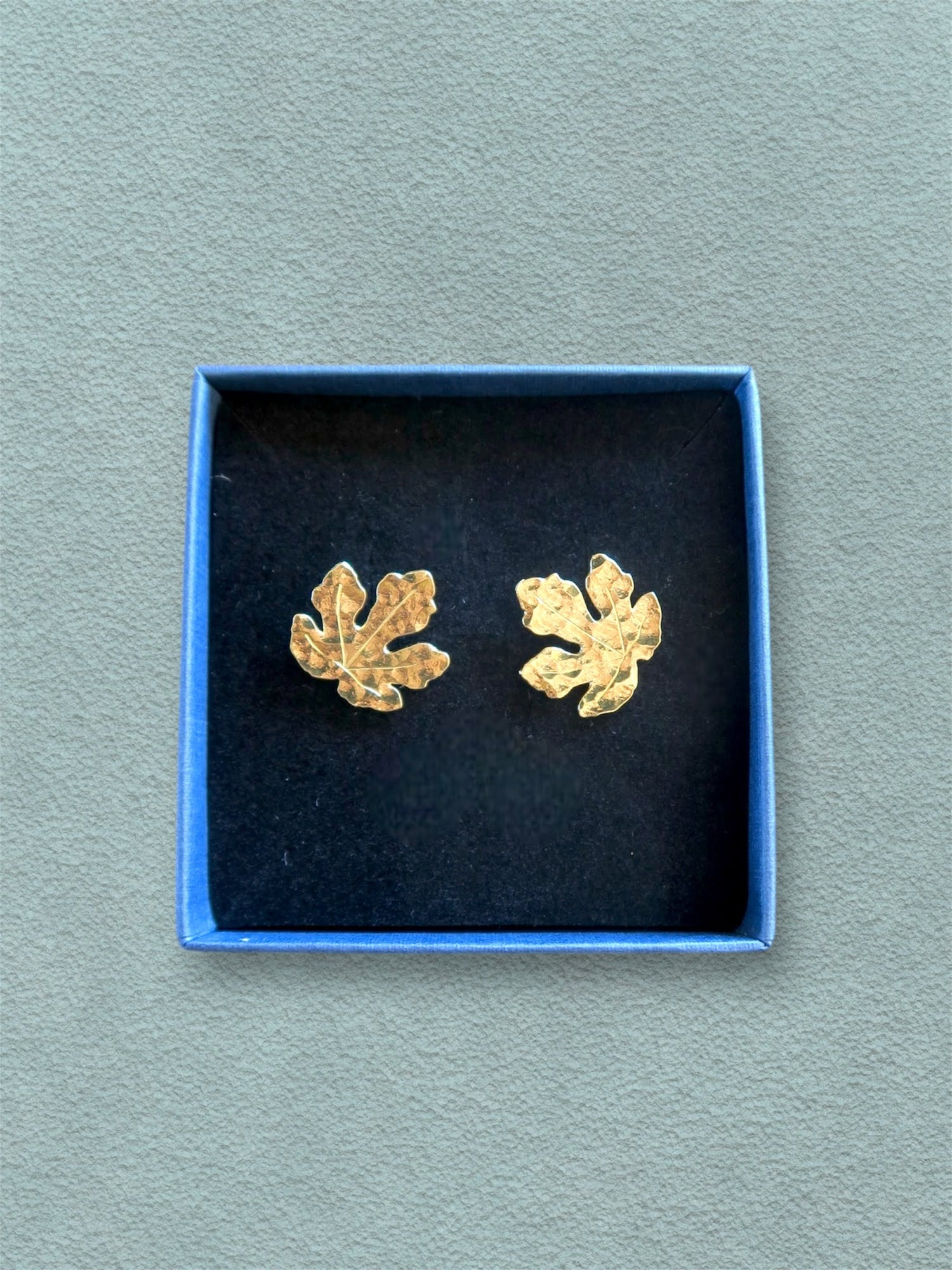 Boucles d'oreilles feuilles de figuier - Hirondelle Bijoux