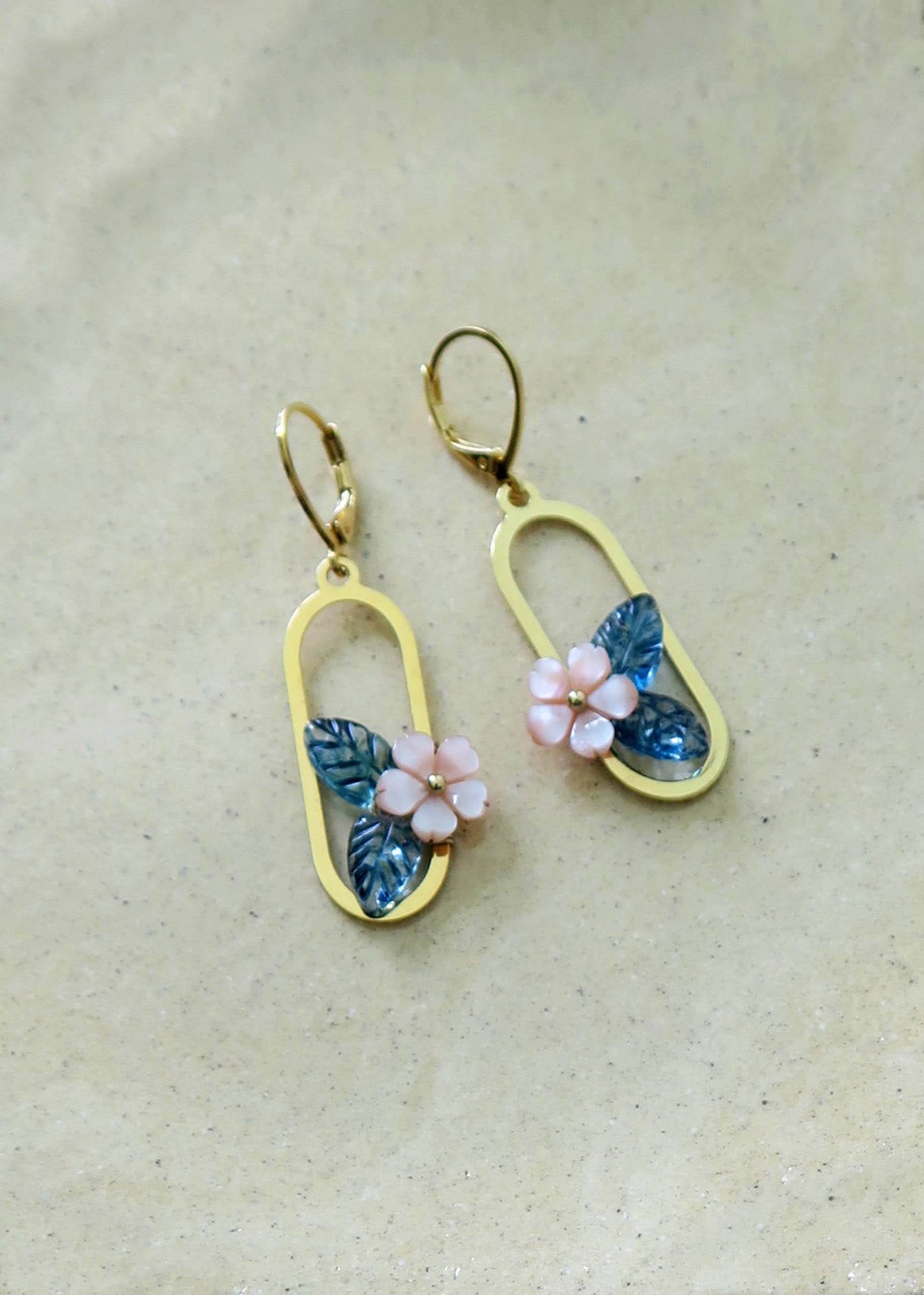 Boucles d'oreilles fleurs rose Eloïse