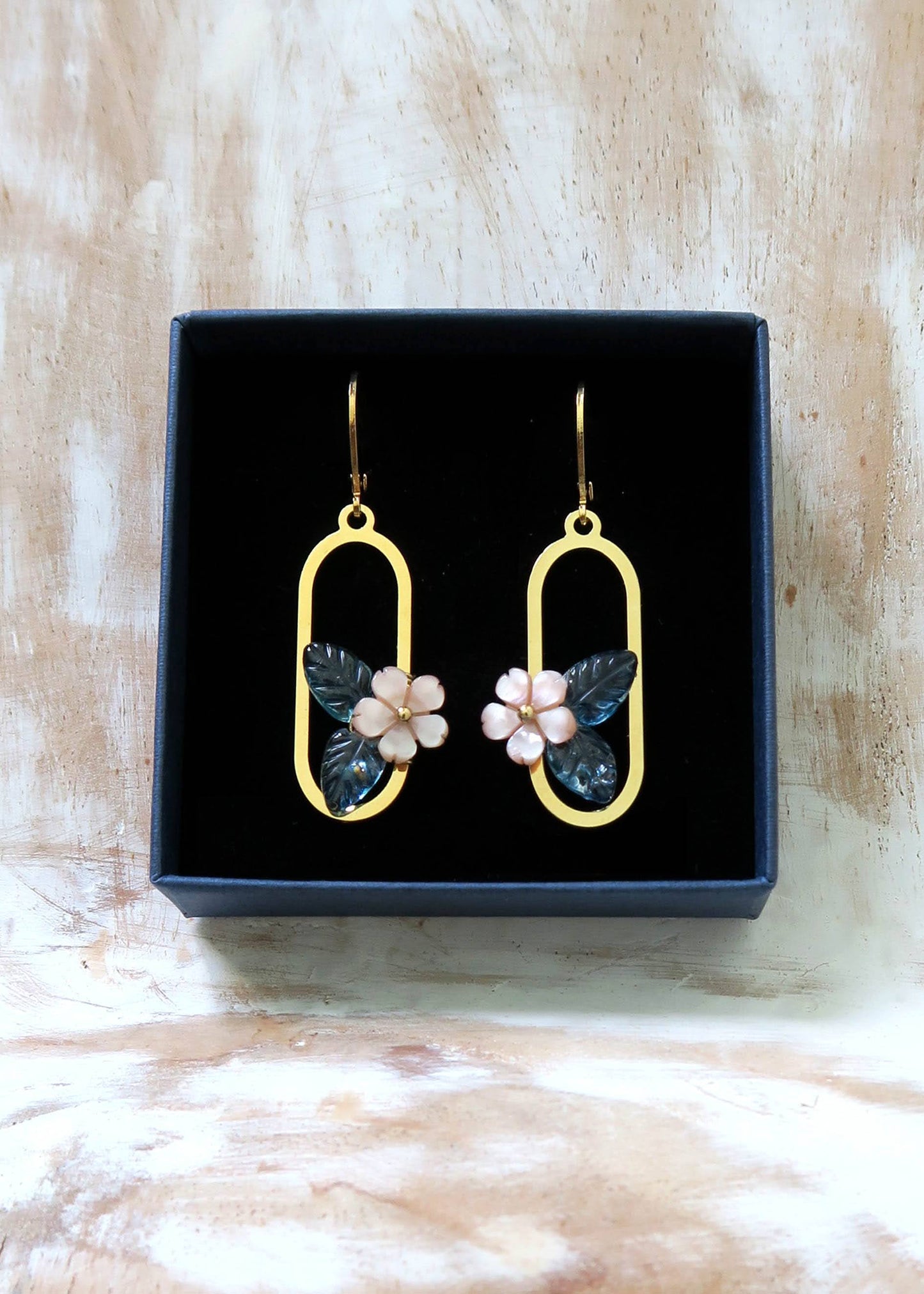 Boucles d'oreilles fleurs rose Eloïse