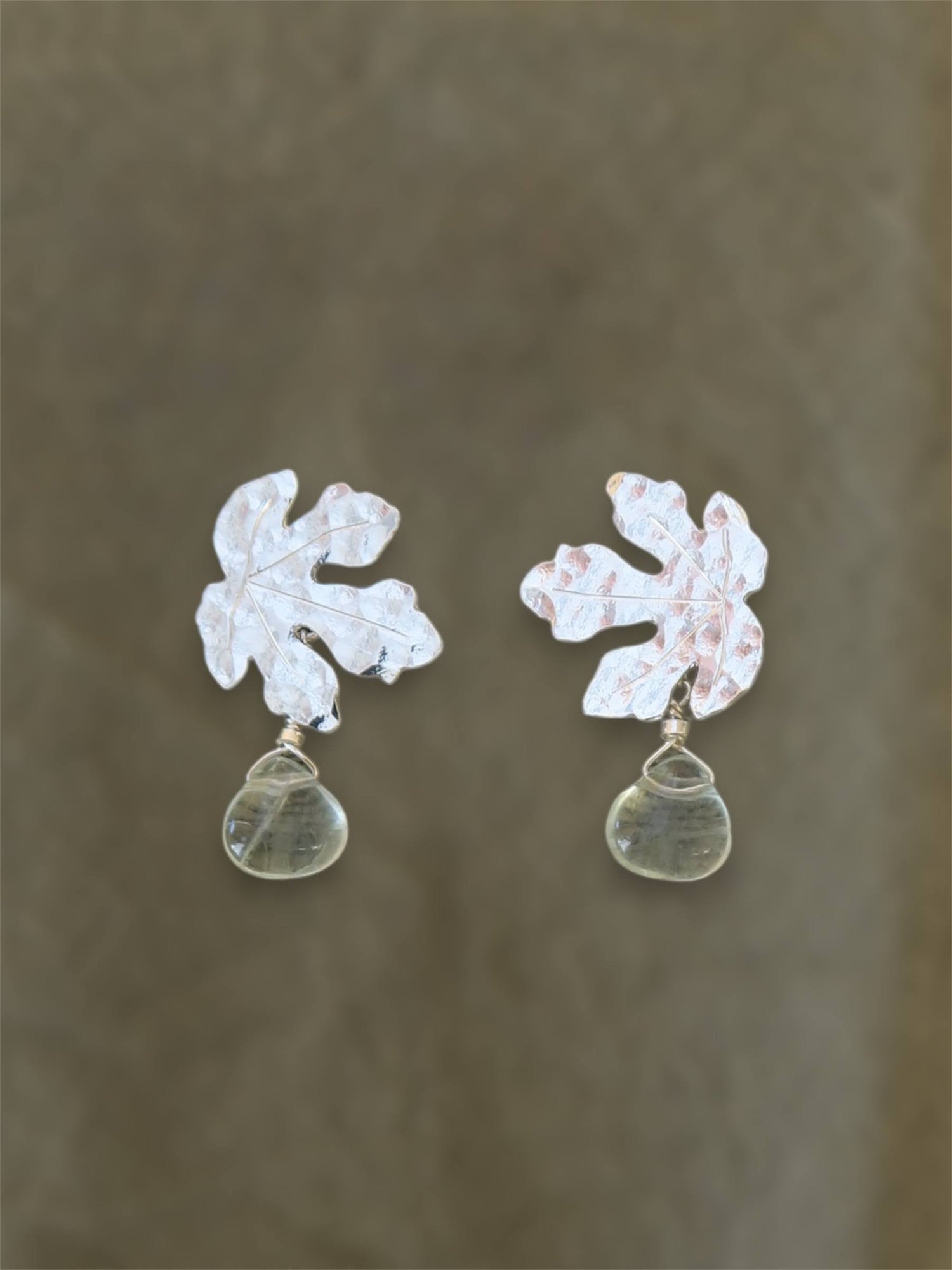 Boucles d'oreilles feuilles de figuier - Hirondelle Bijoux