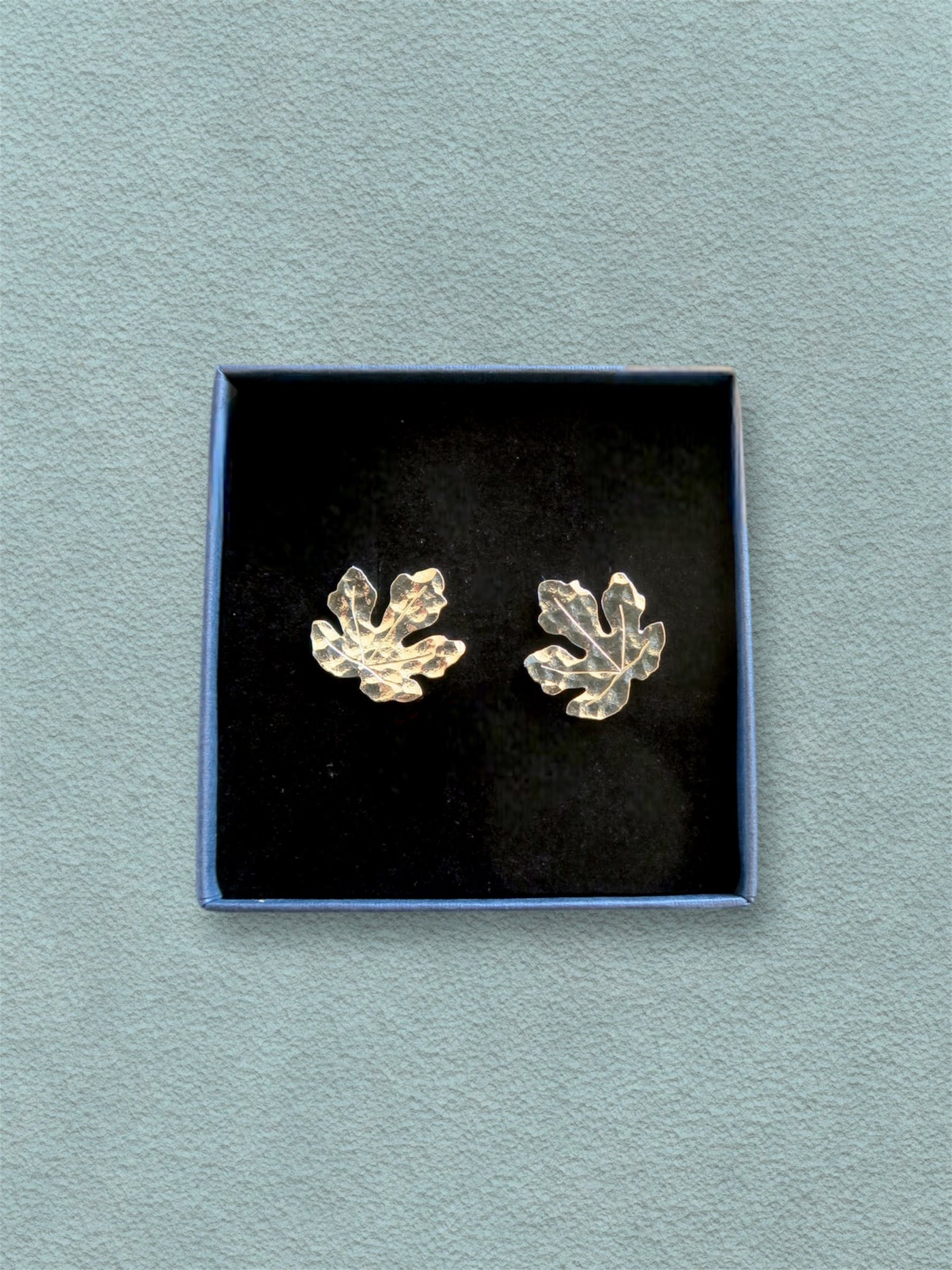 Boucles d'oreilles feuilles de figuier - Hirondelle Bijoux