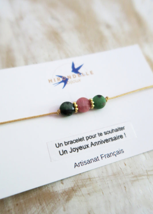 bracelet en pierres porte-bonheur pour souhaiter un joyeux anniversaire