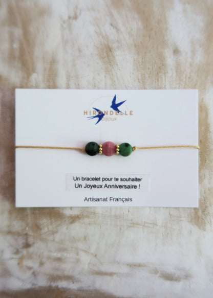 bracelet en pierres porte-bonheur pour souhaiter un joyeux anniversaire