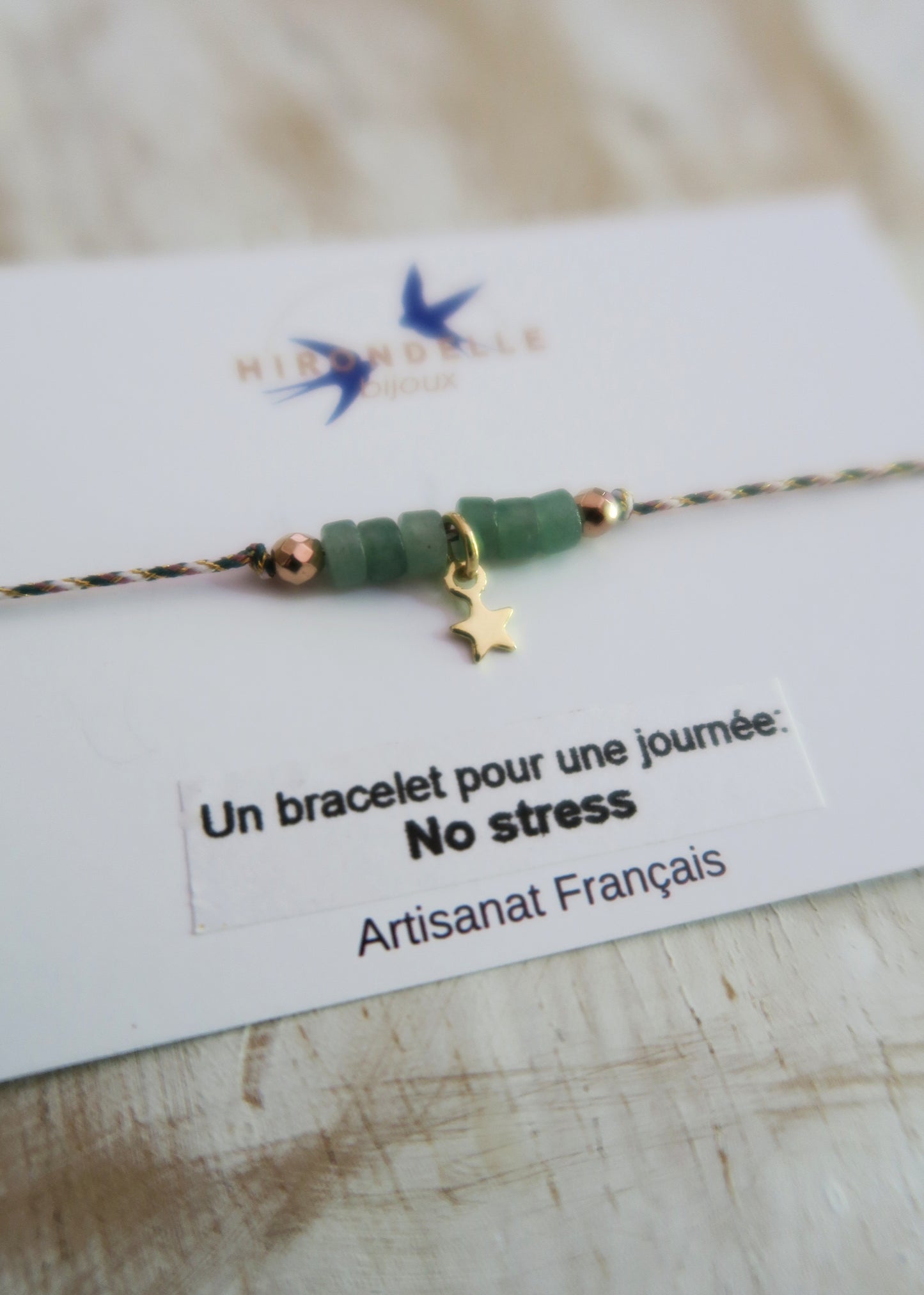 Bracelet "No Stress" porte bonheur - Hirondelle Bijoux