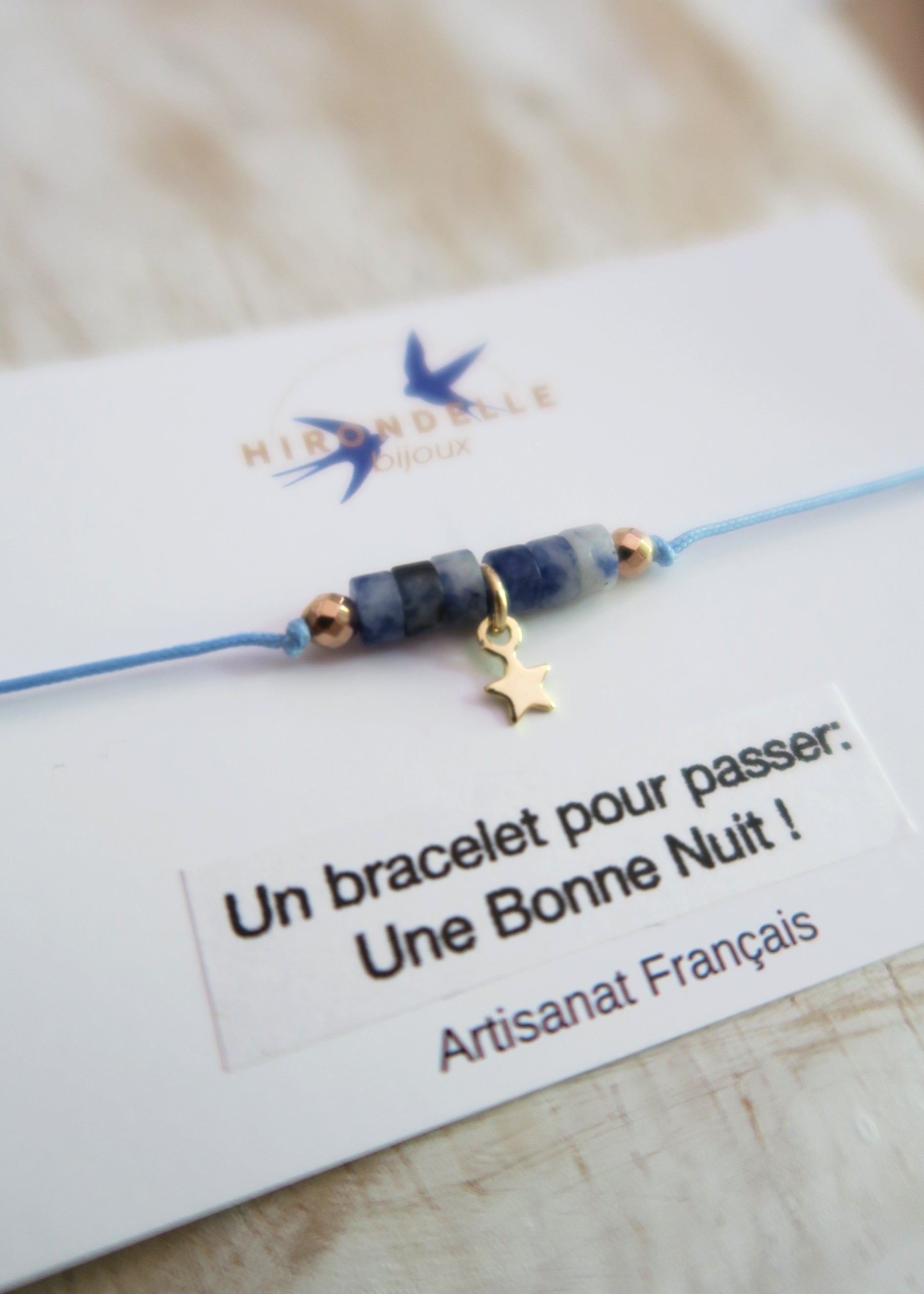 Bracelet "Bonne nuit" porte bonheur - Hirondelle Bijoux