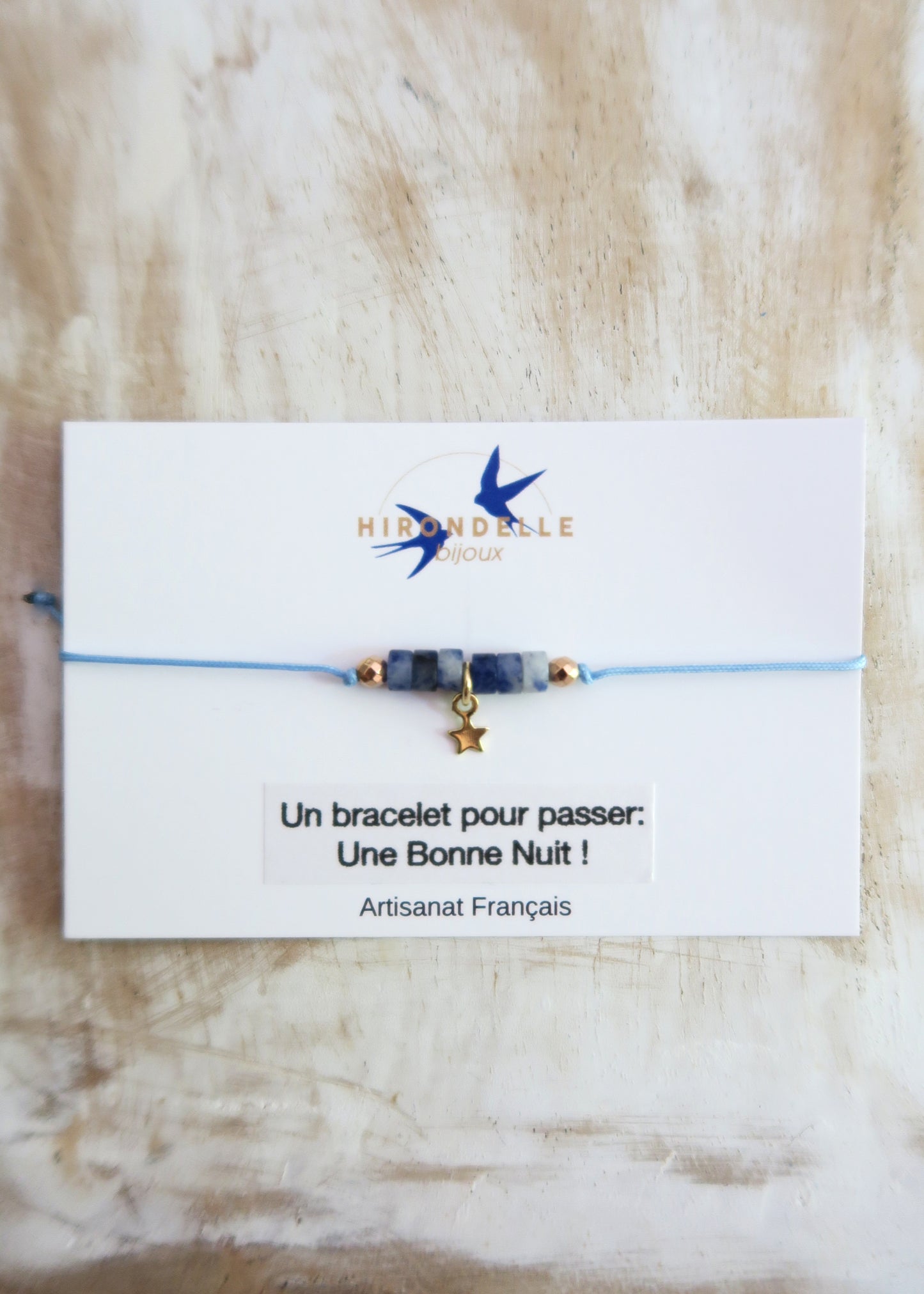 Bracelet "Bonne nuit" porte bonheur - Hirondelle Bijoux