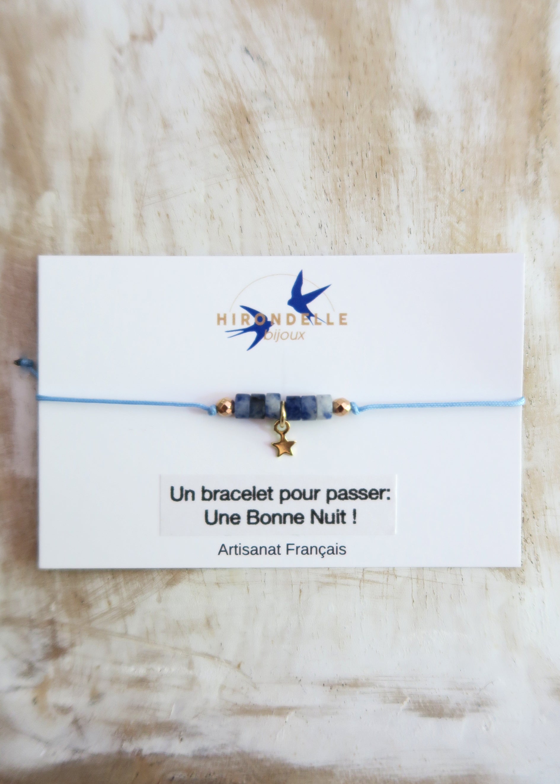 Bracelet "Bonne nuit" porte bonheur - Hirondelle Bijoux