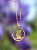 Collier plante et feuille doré fin  et leger