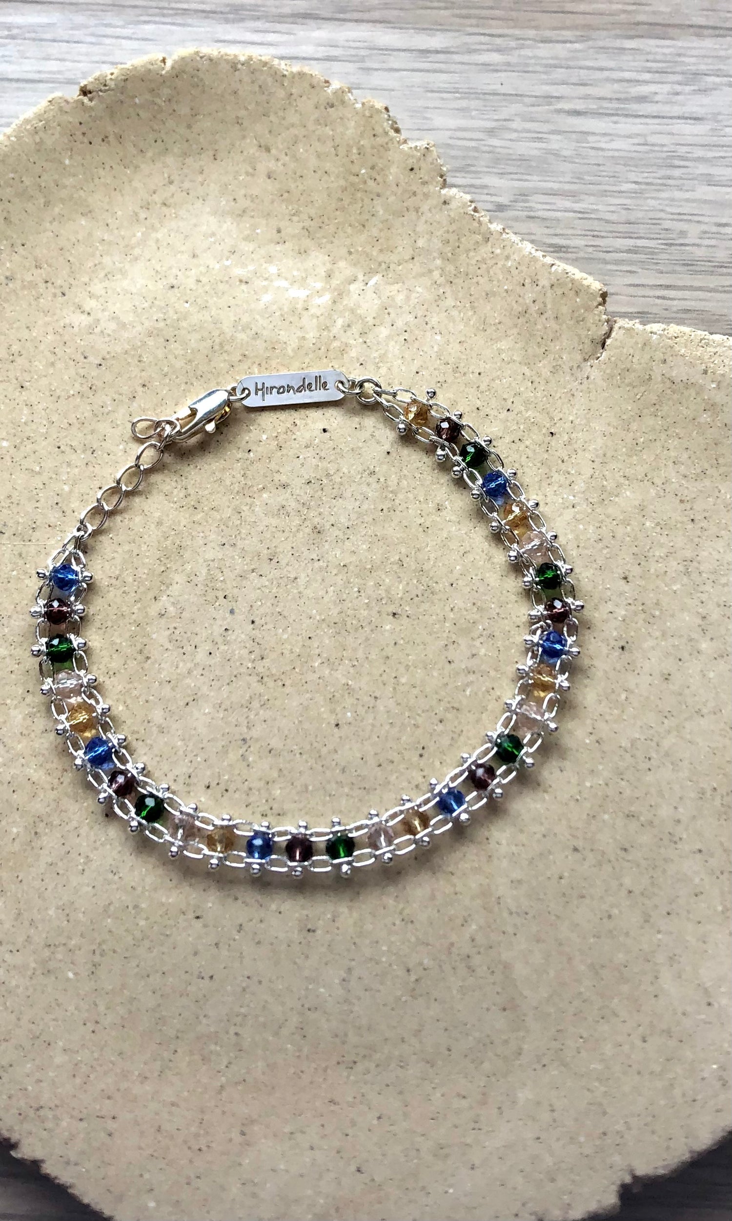 Bracelet rainbow argenté - Hirondelle Bijoux