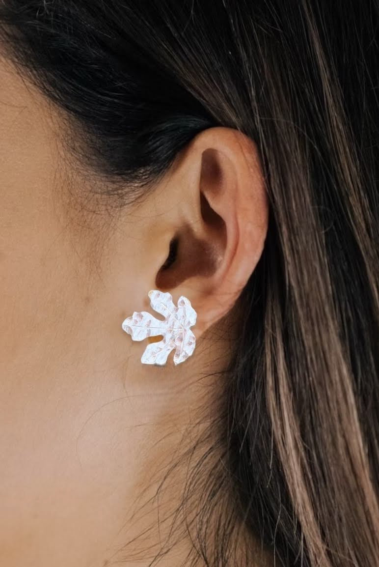Puces d'oreilles feuilles de figuier - Hirondelle Bijoux