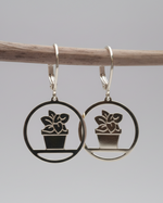 Boucles d'oreilles plante peperomia - Hirondelle Bijoux