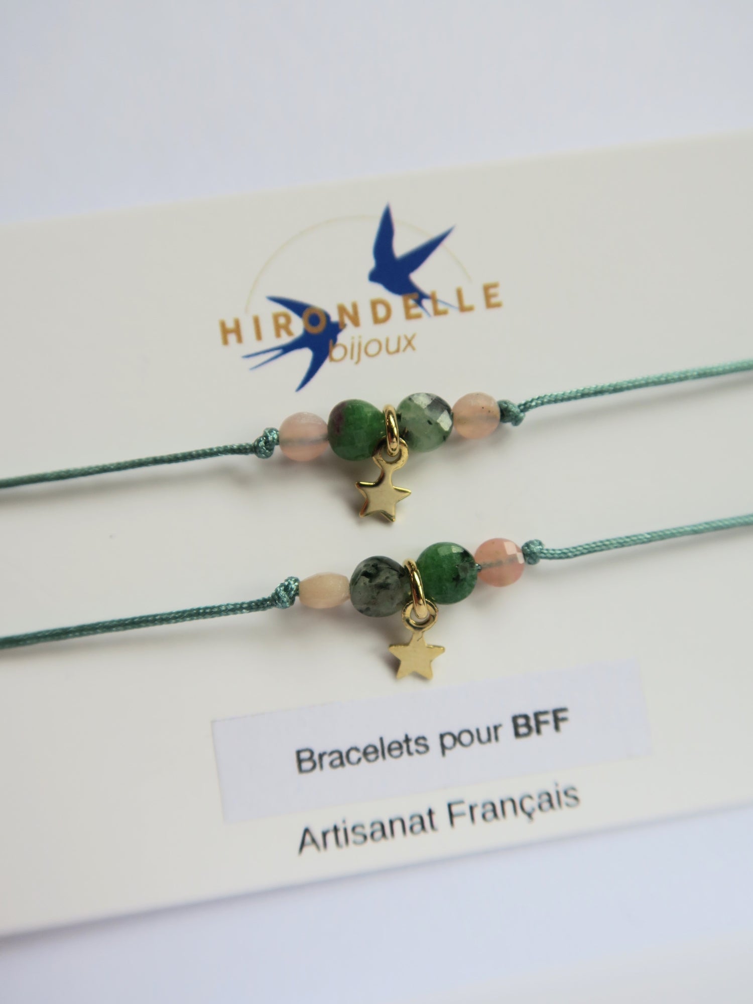 Bracelet porte bonheur pour Meilleures Amies BFF en pierre fines.
