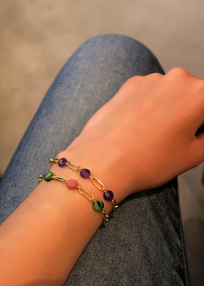 Bracelet isis pierres fines de printemps - Hirondelle Bijoux