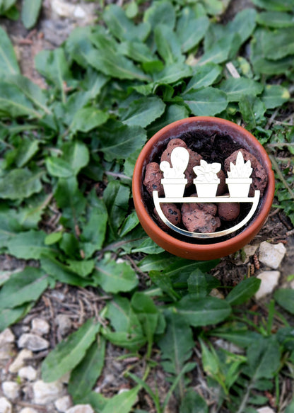 Broche cactus et plantes - Hirondelle Bijoux