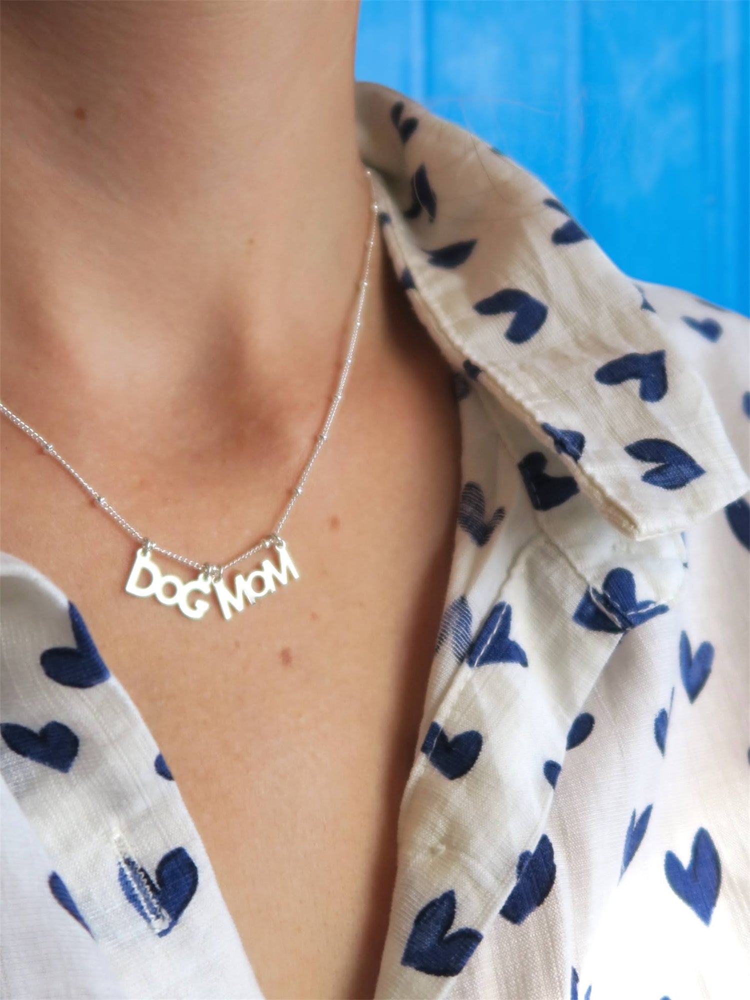 Collier Dog Mom - chaine perlée - Hirondelle Bijoux