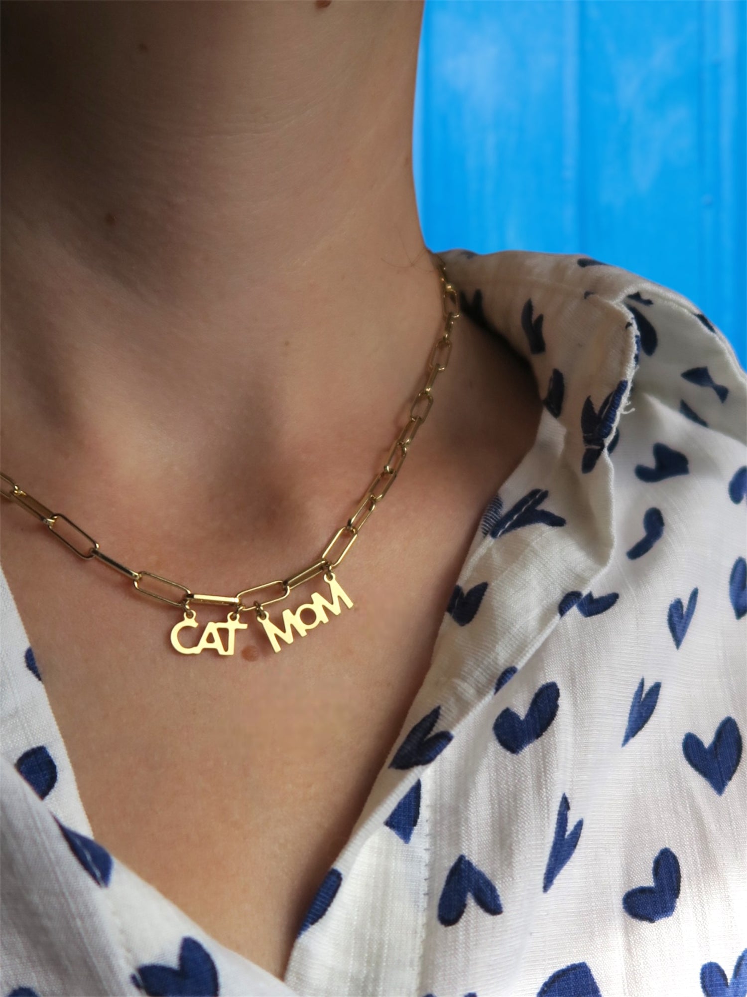 Collier cat mom- chaine rock - Hirondelle Bijoux