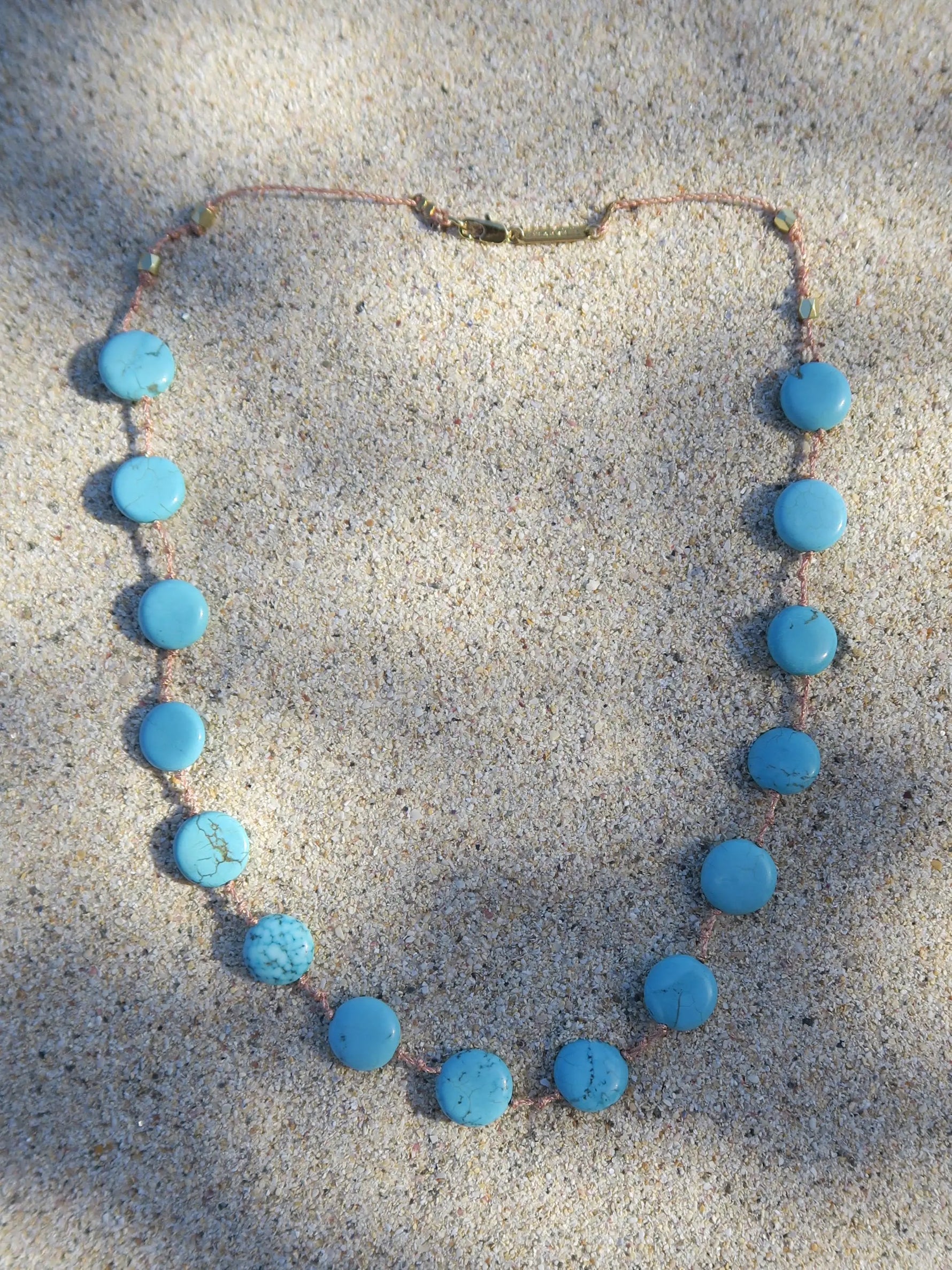 collier cordon en howlite turquoise Seychelles