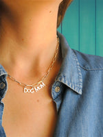 Collier dog mom - chaine rock - Hirondelle Bijoux