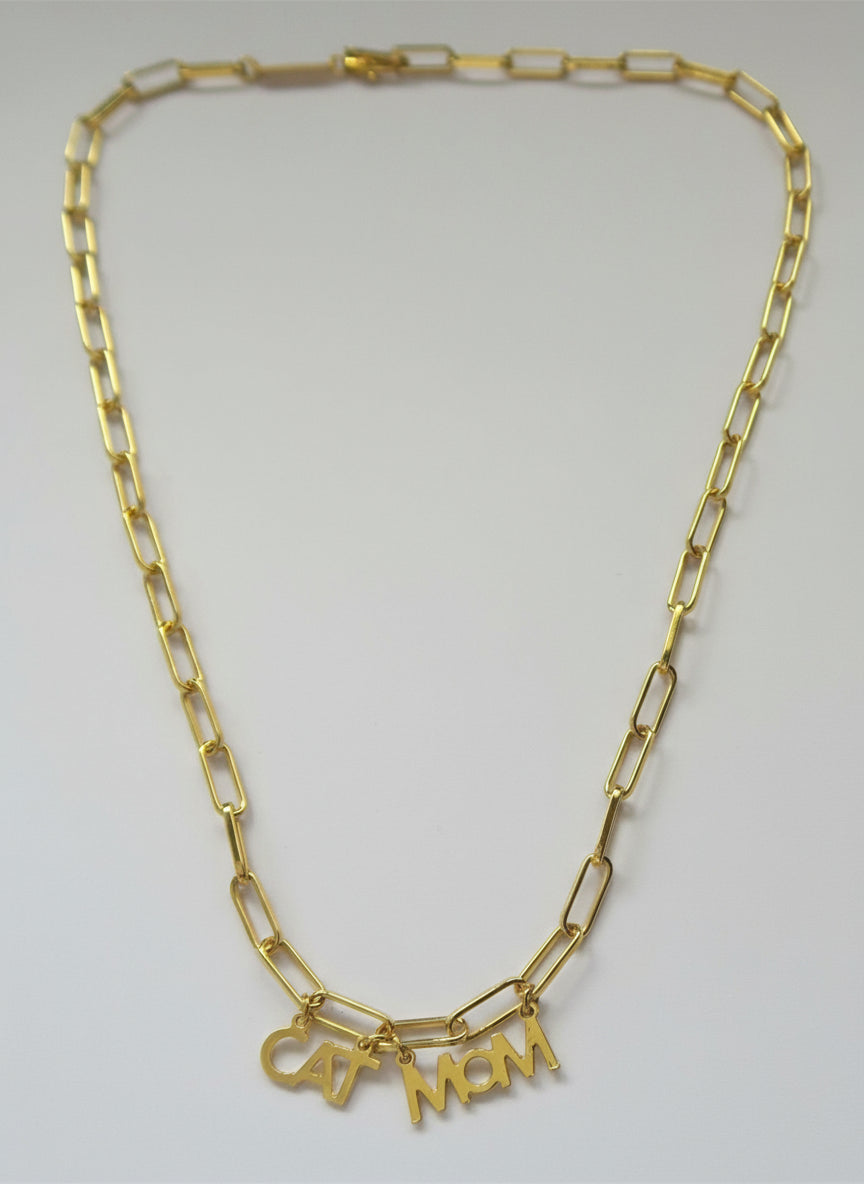 Collier cat mom- chaine rock - Hirondelle Bijoux