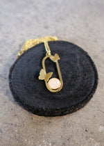 Collier papillons quartz rose - Hirondelle Bijoux