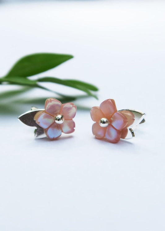 Boucles d'oreilles Sakura fleurs roses - Hirondelle Bijoux