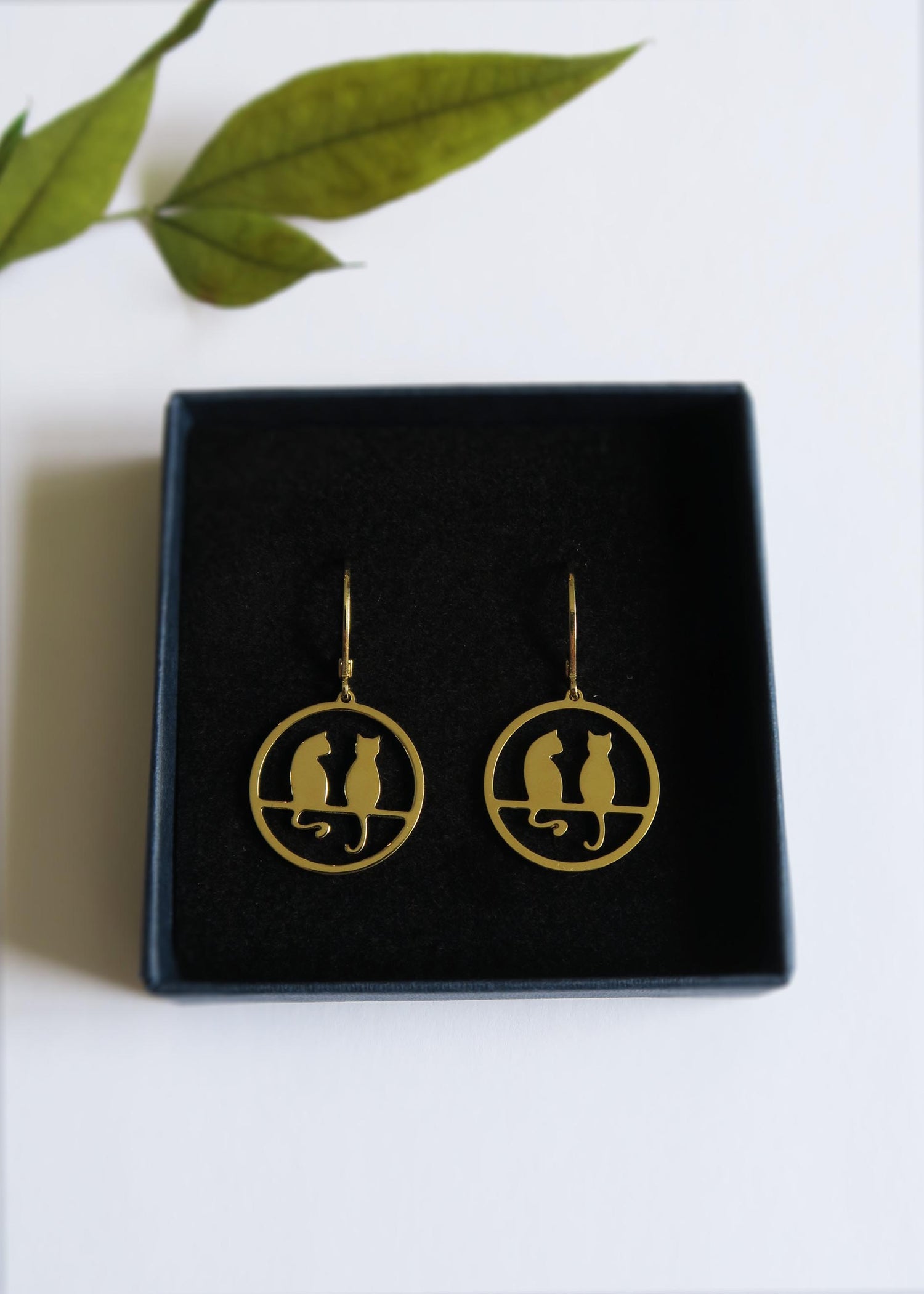 Boucles d'oreilles chats perchés - Hirondelle Bijoux boutique de bijoux de créateur