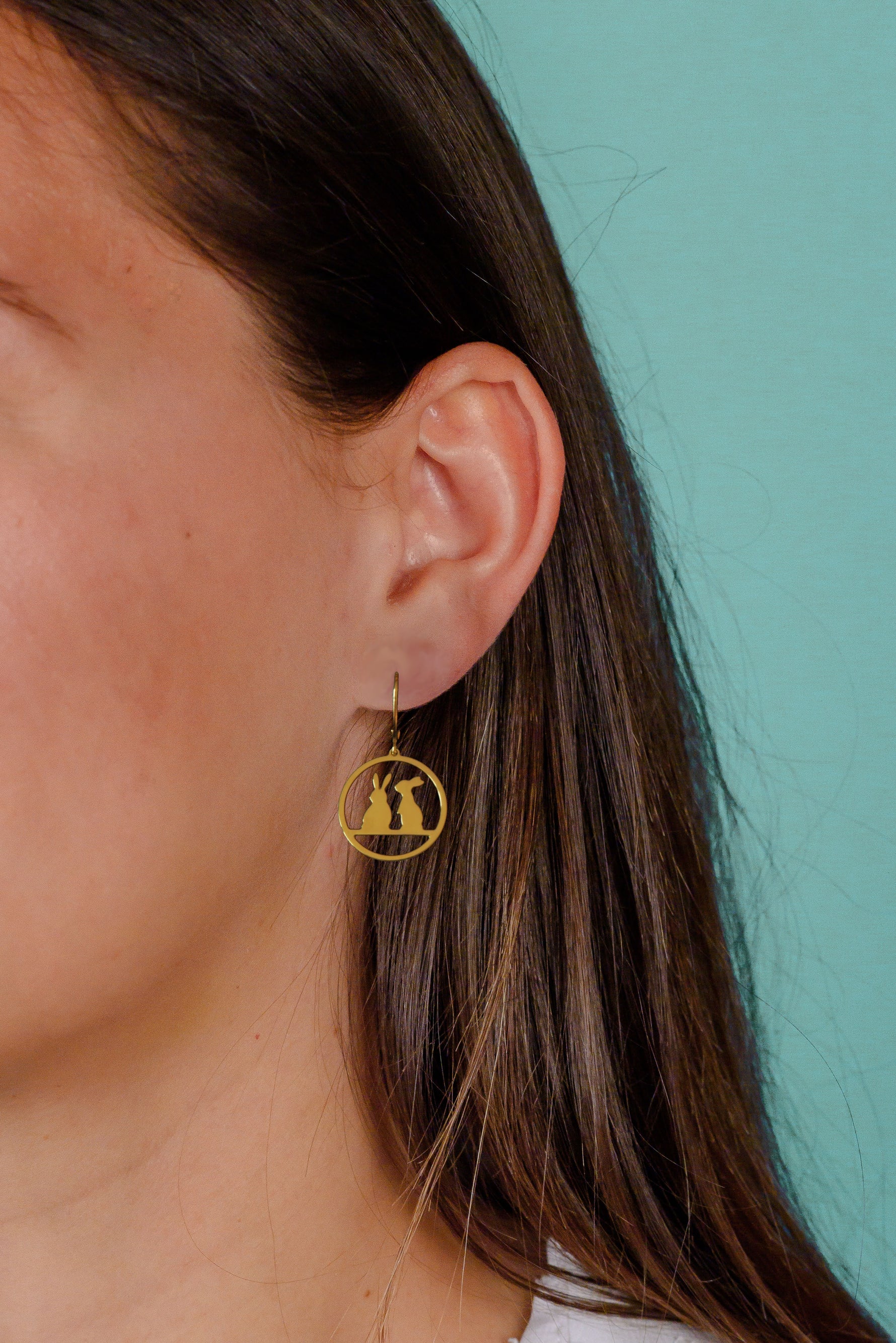 Boucles d'oreilles duo de lapins - Hirondelle Bijoux