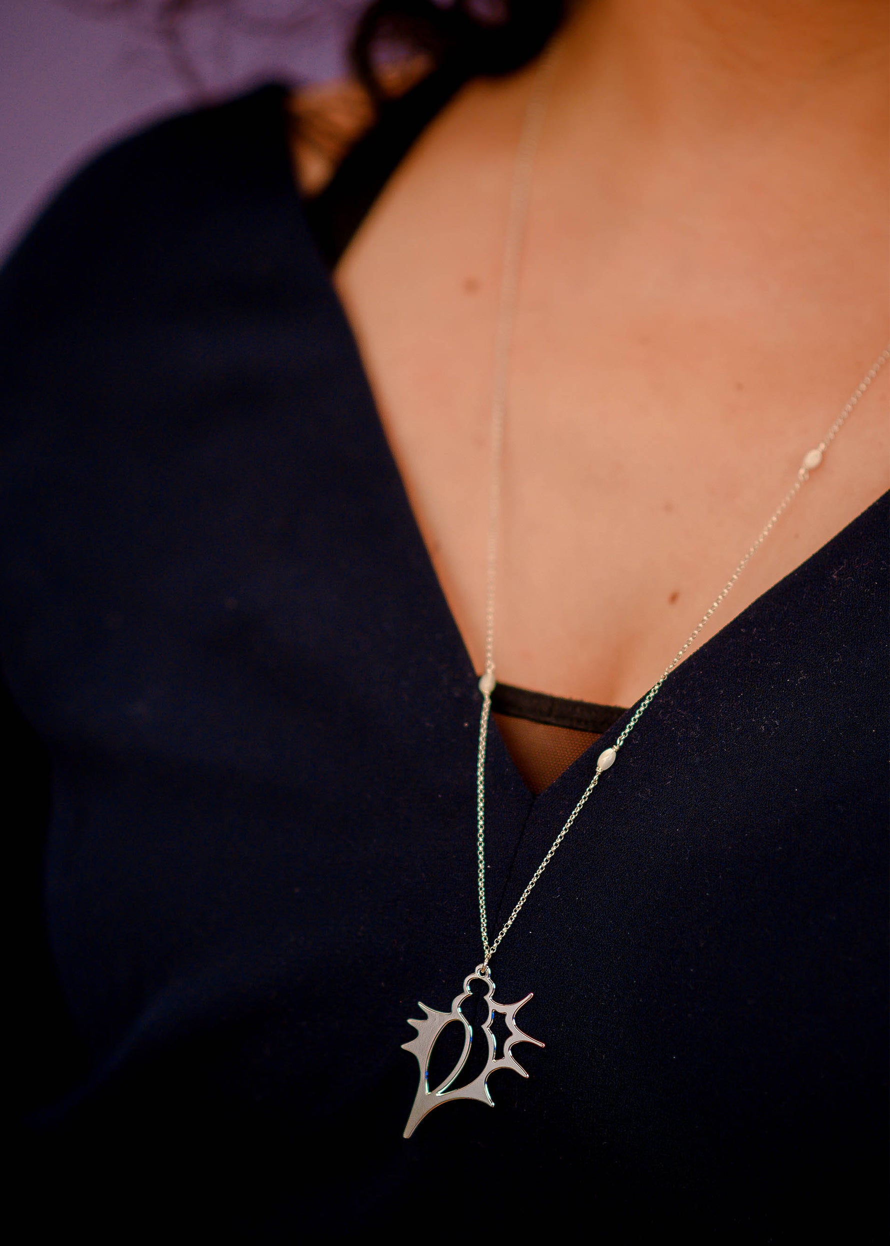 collier Sautoir coquillage argenté Lambi - Hirondelle Bijoux