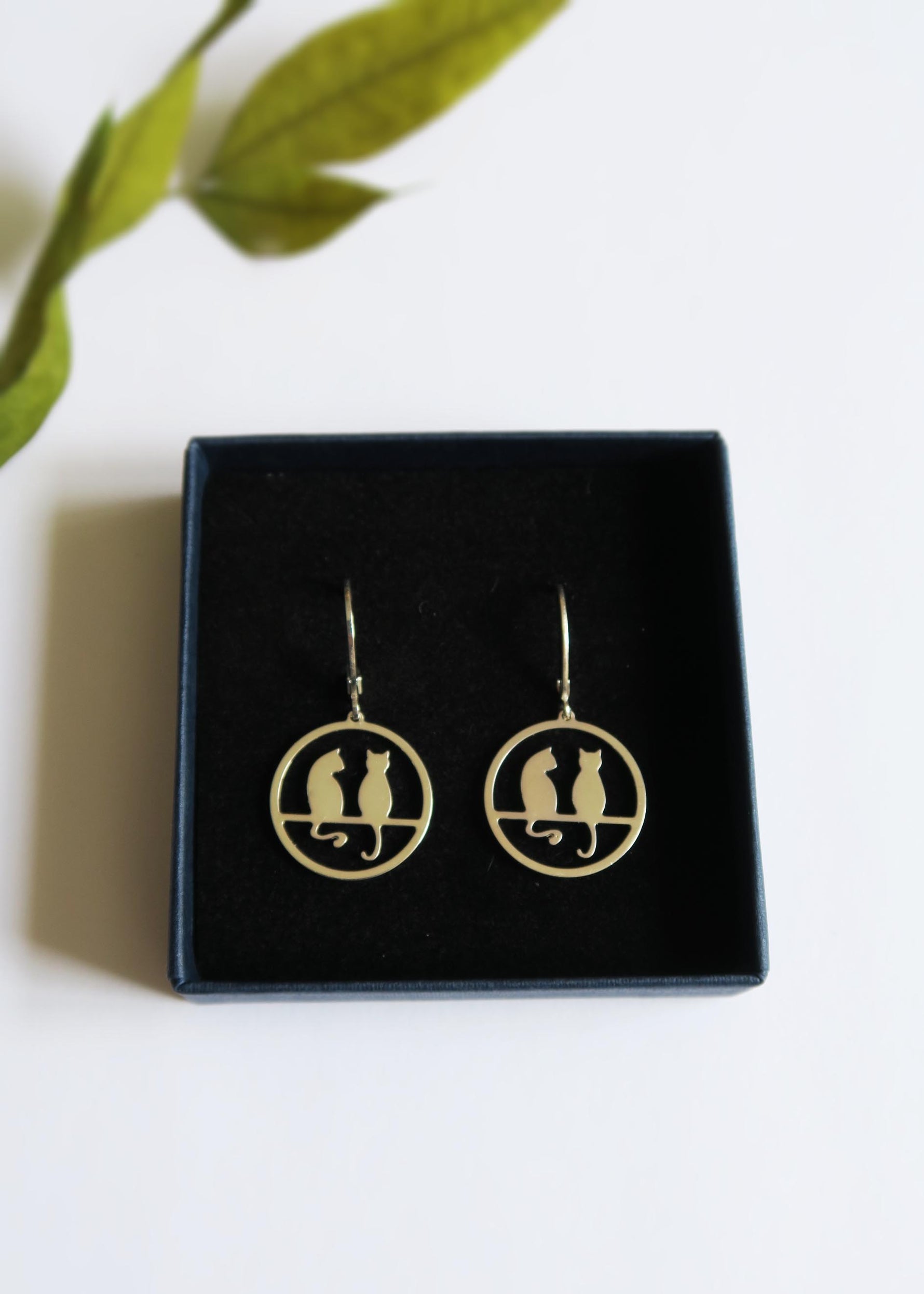 Boucles d'oreilles chats perchés - Hirondelle Bijoux boutique de bijoux argentés