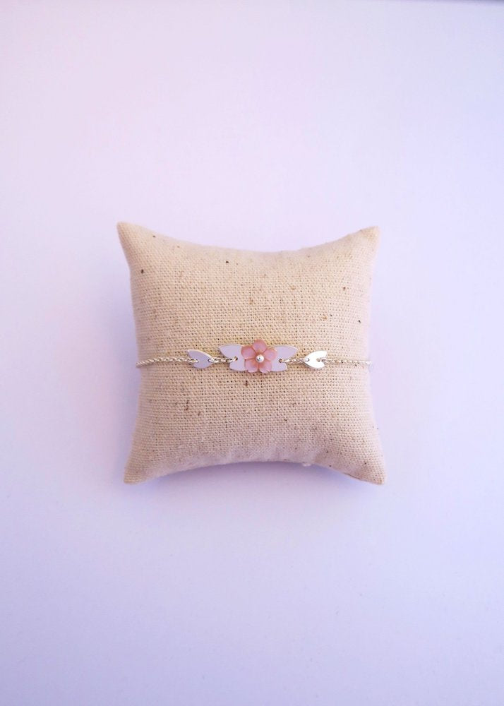 Bracelet Sakura fleur rose - Hirondelle Bijoux