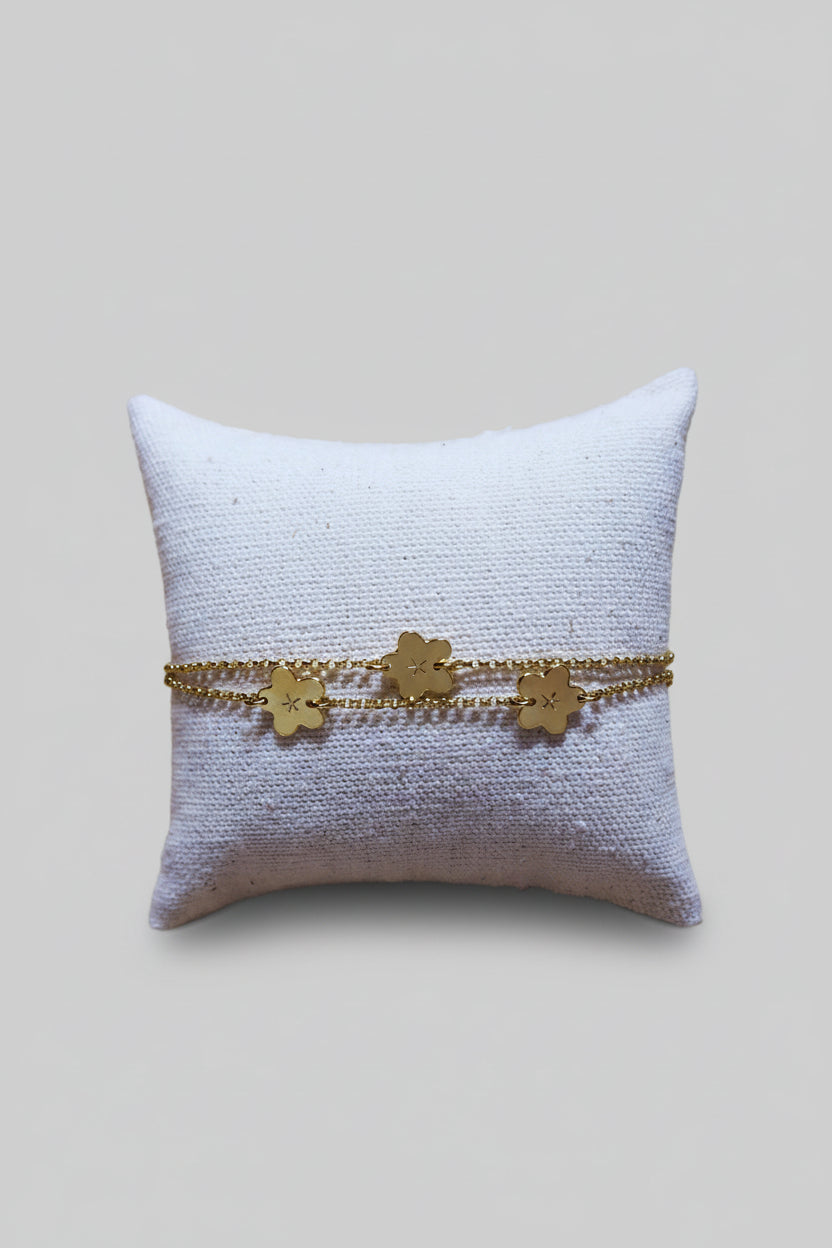 Bracelet trois petites fleurs - Hirondelle Bijoux