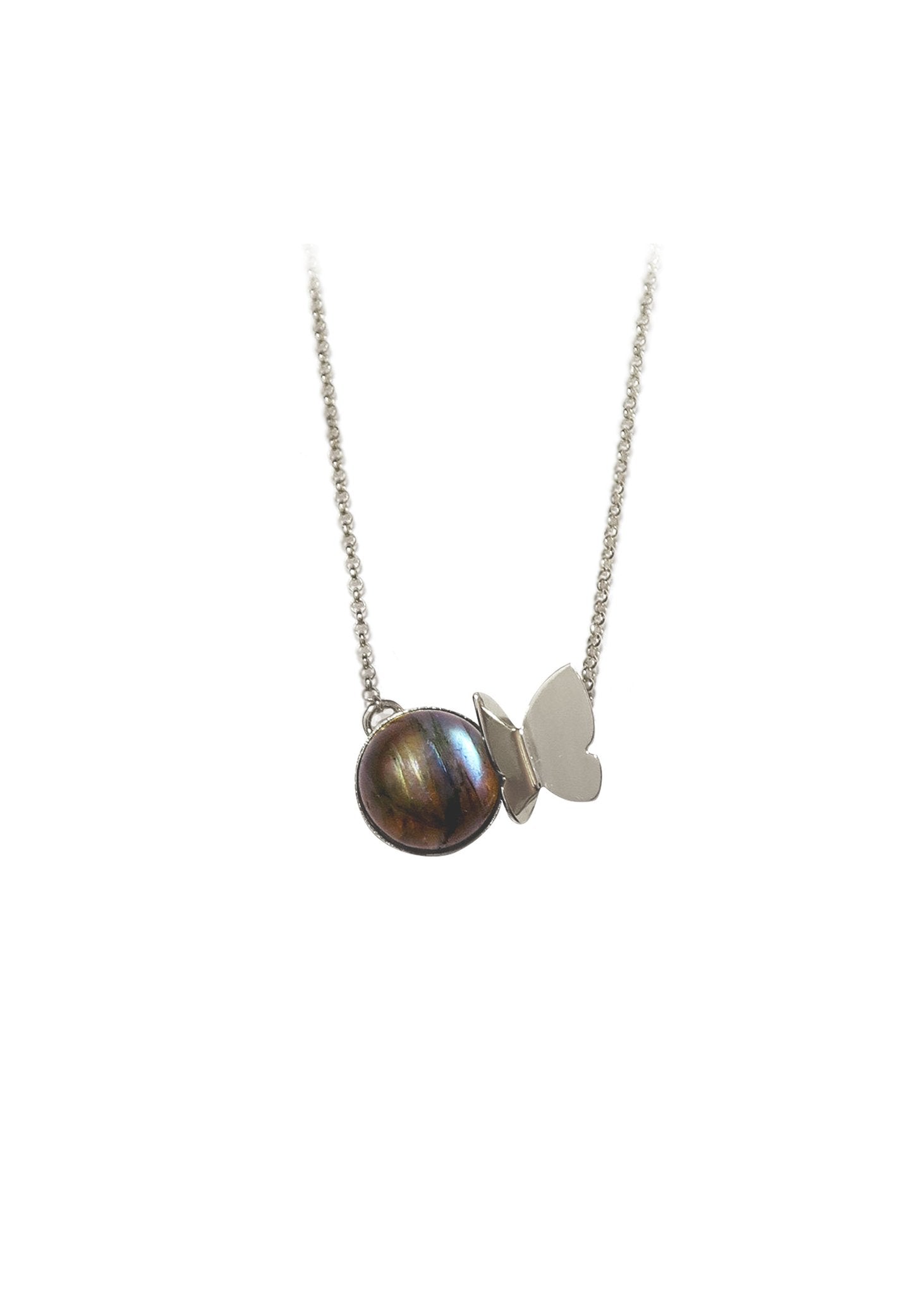 Collier papillon argenté - Hirondelle Bijoux