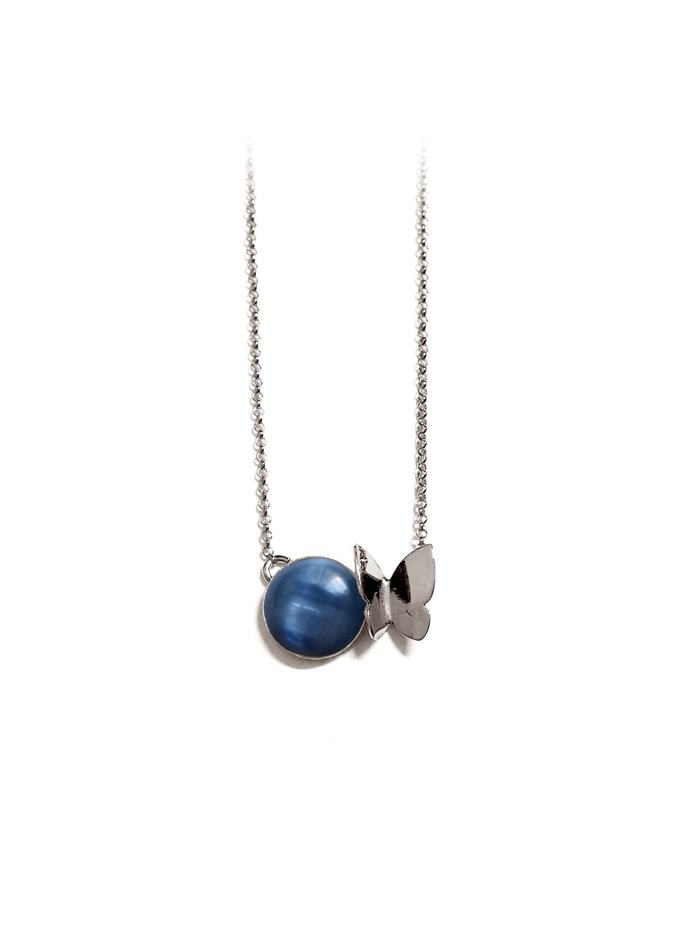 Collier papillon argenté - Hirondelle Bijoux