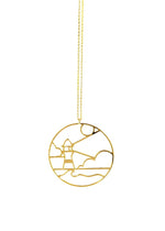 collier sautoir phare bord de mer doré fabrication artisanale - Hirondelle Bijoux