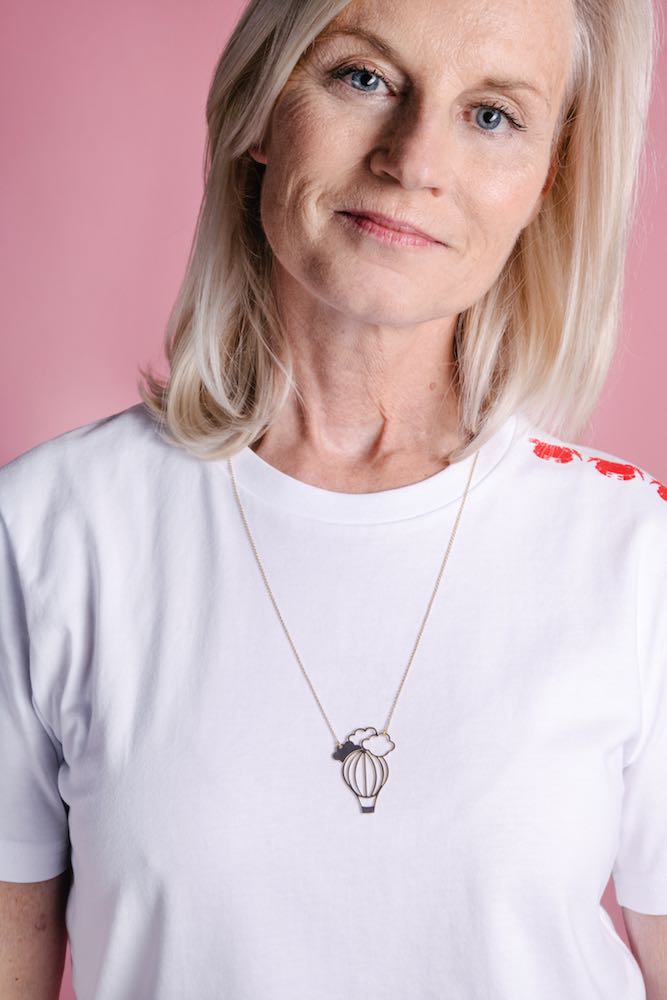 Collier sautoir montgolfière nuage, bijoux artisanaux fins et légers - Hirondelle Bijoux